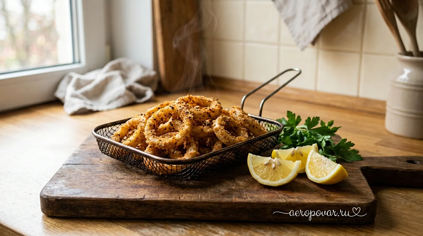 Кальмары в аэрогриле: сочные кольца с хрустящей корочкой