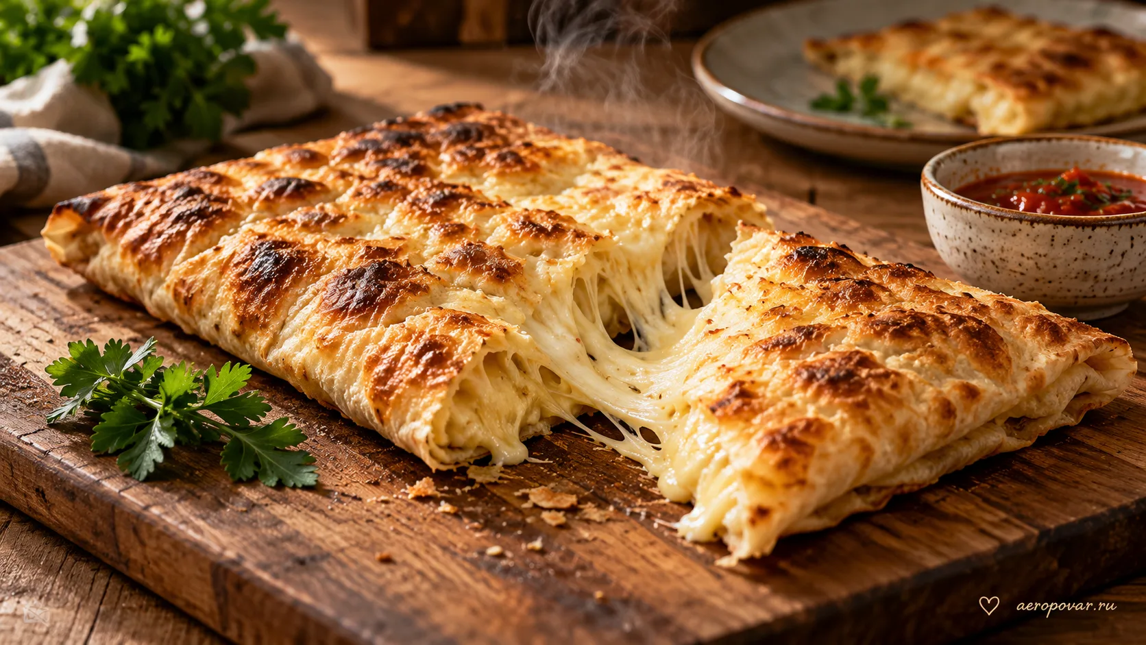 Лаваш с сыром в аэрогриле